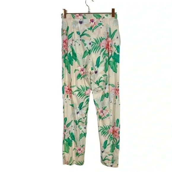 Vintage Liberty House of Hawaii Hawaiian Floral Wide Leg Pleated Cotton Pants - Picture 7 of 9